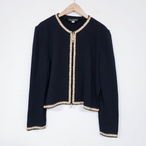 St. John Black Sweater with Gold Trim